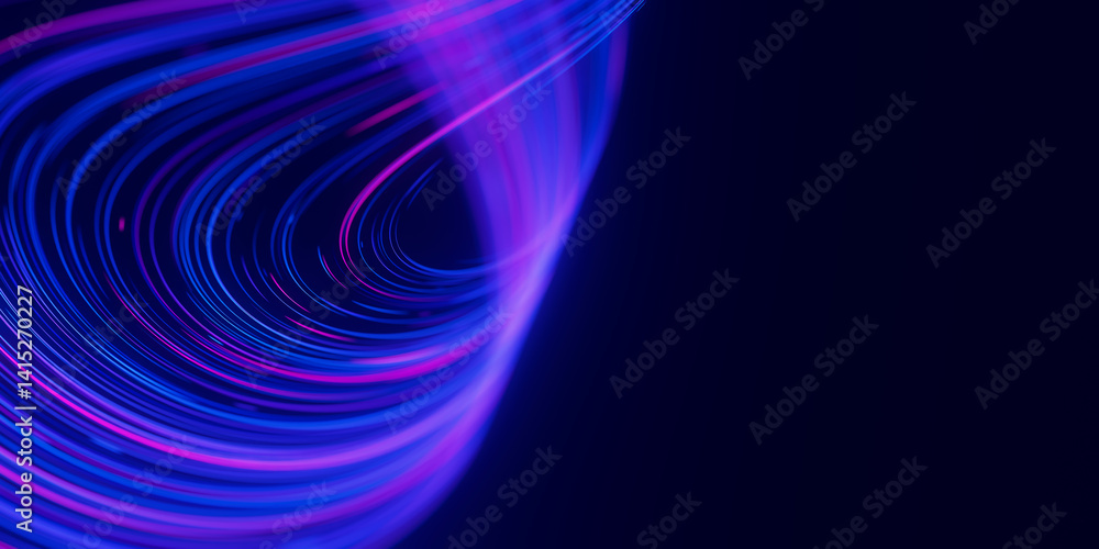Aufkleber warped data light speed flow. abstract round digital data stream of quantum computing. cyberspace of