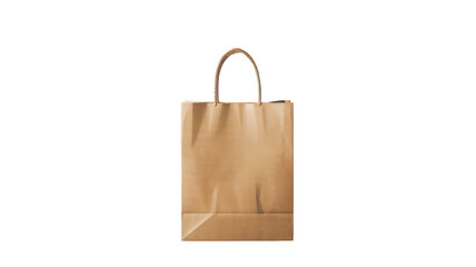 Isolated brown paper shopping bag mockup template for product packaging on transparent background
