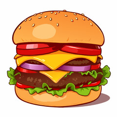 hamburger isolated on white background