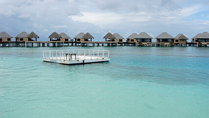 water villas on a exotic maldives island