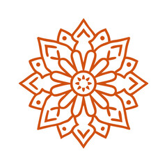 Elegant Orange Mandala Pattern on White Background