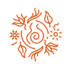 Minimalist Nature Elements Vector Illustration