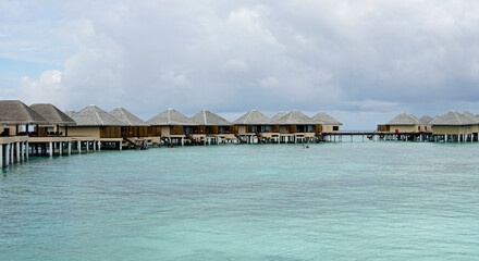 water villas on a exotic maldives island
