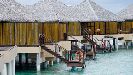 water villas on a exotic maldives island