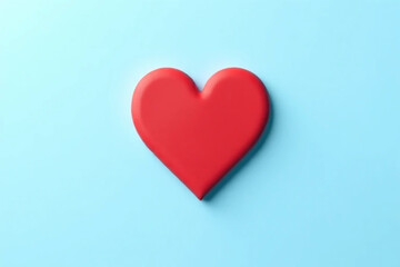 red heart on blue background