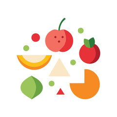 Colorful Abstract Fruits Illustration