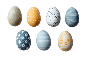 Easter Egg Artistry: A Collection of Hand-Painted Designs Celebrating the Joy and Creativity of the Spring Holiday Season on a Dark Backdrop.