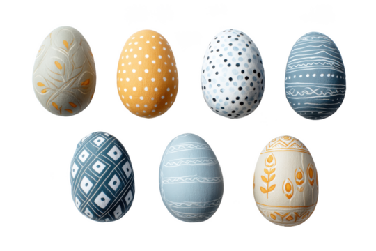 Easter Egg Artistry: A Collection of Hand-Painted Designs Celebrating the Joy and Creativity of the Spring Holiday Season on a Dark Backdrop.
