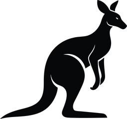 kangaroo silhouette isolated on white background 