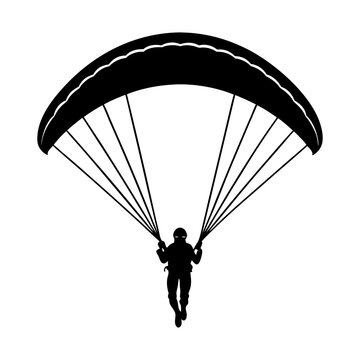Paragliding adventure extreme sport silhouette art