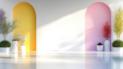 Modern, colorful interior design