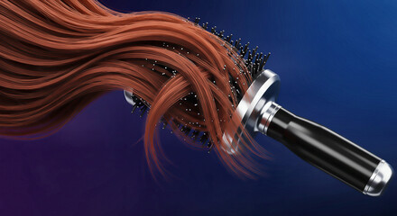 Hairbrush and Flowing Auburn Hair
