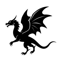 Fototapeta premium Majestic dragon silhouette mythical creature art