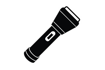 Flashlight silhouette vector art isolated on white background