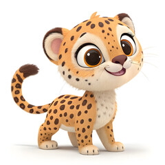 leopard cartoon isolated on white