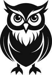 owl silhouette on white background