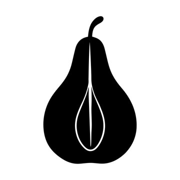 recommend clip art: Pear fruit cut silhouette healthy food graphic art
