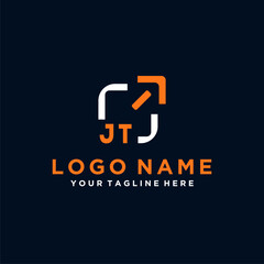 JT initials minimal modern technology logo design