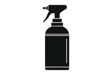 Simple Black Silhouette Spray Bottle Illustration