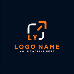 LY initials minimal modern technology logo design