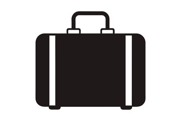 suitcase silhouette vector illustration  isolated on white background