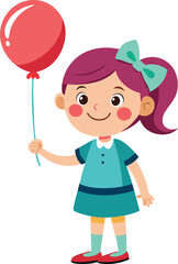 Girl holding a balloon