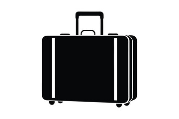 black suitcase isolated on white background