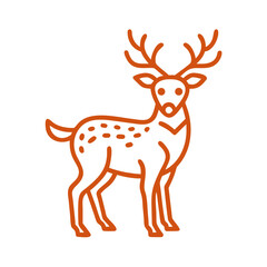Elegant Deer Outline Icon, Vector Illustration