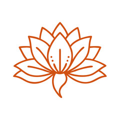 Elegant Lotus Flower Outline Illustration