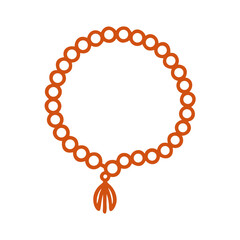 Obraz premium Orange Prayer Beads Mala Rosary Icon Vector