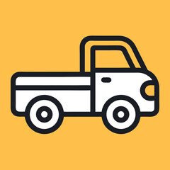 Obraz premium Pickup-icon-illustration-whit-solid-colour-outline 