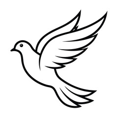 Obraz premium Line art pigeon flying vactor