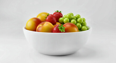 Fresh Fruit in White Bowl