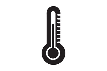 Temperature icon line art silhouette vector illustration