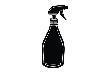 Water spray bottle silhouette vector illustration 