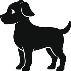 puppy silhouette isolated on white background 