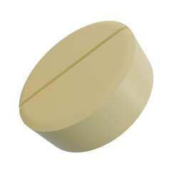 A cream-colored tablet on a transparent background