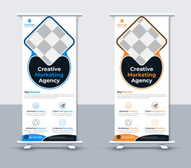 Corporate roll up banner design template, Vector illustrator