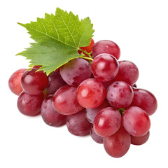 Fototapeta premium Fresh red grapes with green leaf