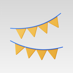 3d Realistic Celebration Flags vector Illustration