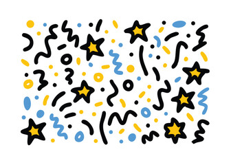 Seamless Random Scribbles and Kids Doodle Pattern – Hand-Drawn Playful Scribbles, Childlike Sketches, and Fun Doodle Designs for Creative Backgrounds