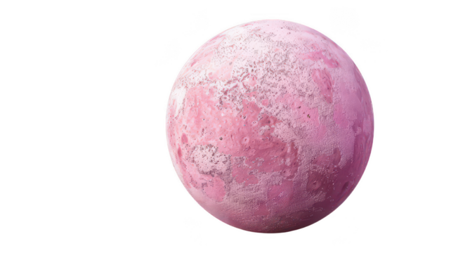 Pink planet space exploration celestial body astronomy cosmic background on transparent background