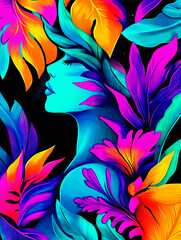 abstract colorful background with flowers
