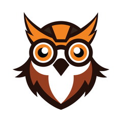 steampunk owl animal head mascot logo vector art illustration 