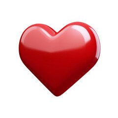 3d glossy red heart isolated on transparent background. Happy Valentine's day. PNG