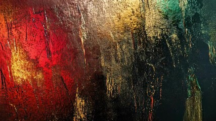 background of green, red, black and gold, top view. The colors symbolize Black History Month