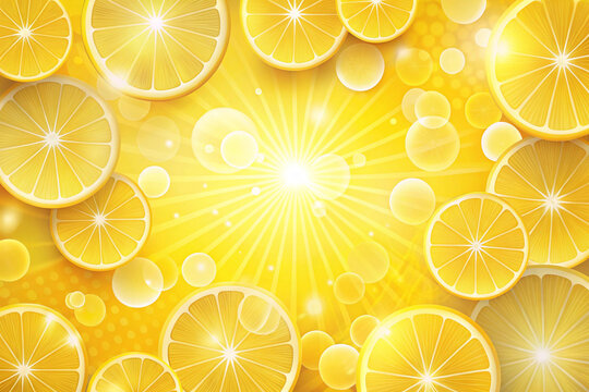 Lemon yellow with layered translucent circle bursts
