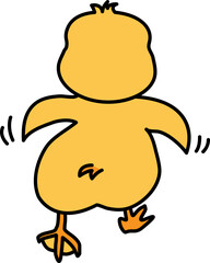 노란색 귀여운 아기 오리