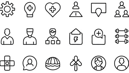 A vector set of religious symbol icons presents a design illustration of faith signs for web or social communication