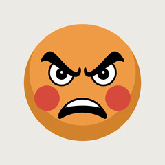 Angry Emoji: Frustrated Face with Frowning Eyebrows and Red Cheeks